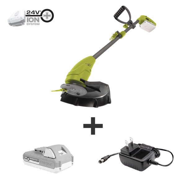 Sun Joe 24V iON+ 10-Inch Cordless 2.0-Ah Stringless Blade Cutter Grass Trimmer 24V-GT10-LTE